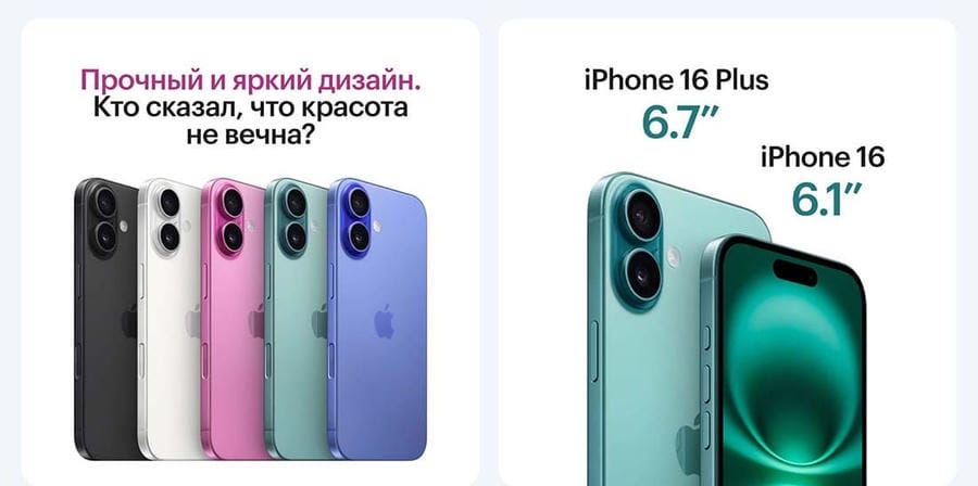 Apple iPhone 16 Plus 128Gb Teal, бирюзовый