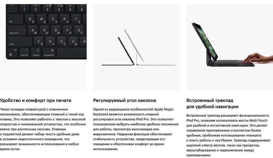Клавиатура Apple Magic Keyboard для iPad Pro 11" M4 2024 (MWR23) Black, Чёрный