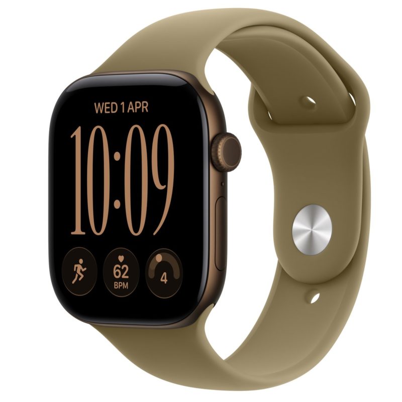 Apple Watch Series 12 Dark Bronze Aluminum, Olive Sport Band