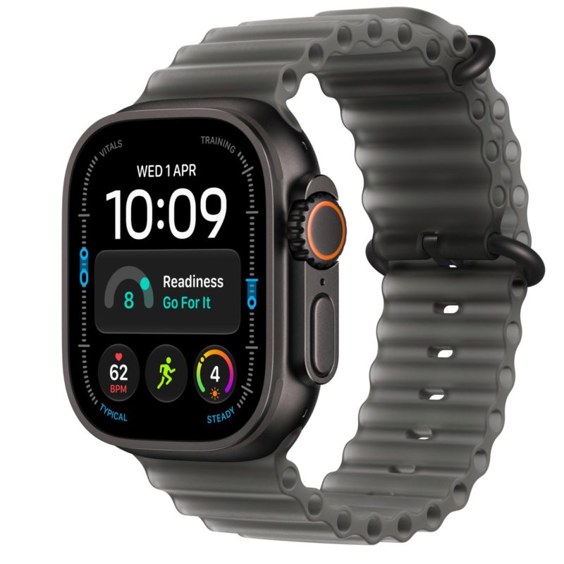 Apple Watch Ultra 4 (2026), 49 мм корпус из титана цвета «Black», ремешок Ocean Band цвета «Translucent Black» Apple Watch Ultra 4 Black Titanium, Translucent Black Ocean Band