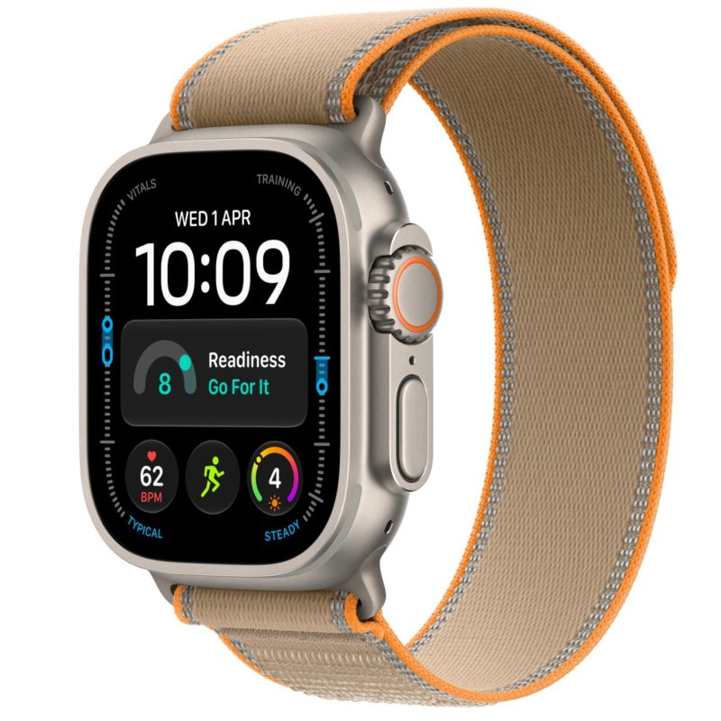 Apple Watch Ultra 4 (2026), 49 мм корпус из титана цвета «Natural», ремешок Trail Loop размера M/L цвета «Sand» Apple Watch Ultra 4 Natural Titanium, Sand Trail Loop
